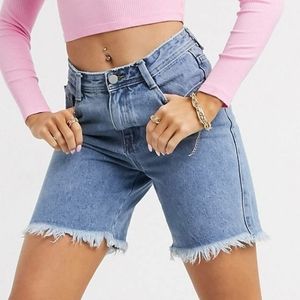Missguided longline denim shorts US 10